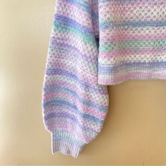 For Love and Lemons Kara Sweater Lavender pink Ombre fuzzy pullover top XL 1X - Picture 7 of 12